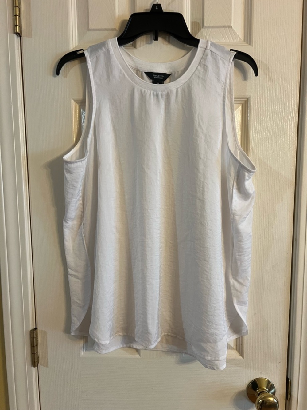 Simply Vera Vera Wang White Sleeveless Tank Top